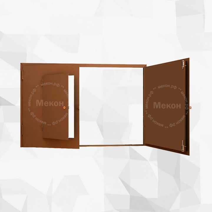 Распашные ворота с калиткой металл внутри